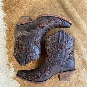 Corral Vintage Leather & Lizard Inlay Bootie